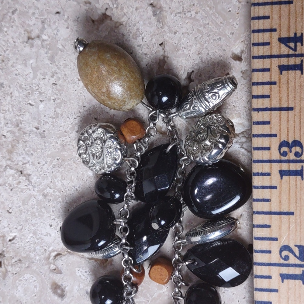 4pc Bundle Assorted Black/Silvertone Necklaces - image 4